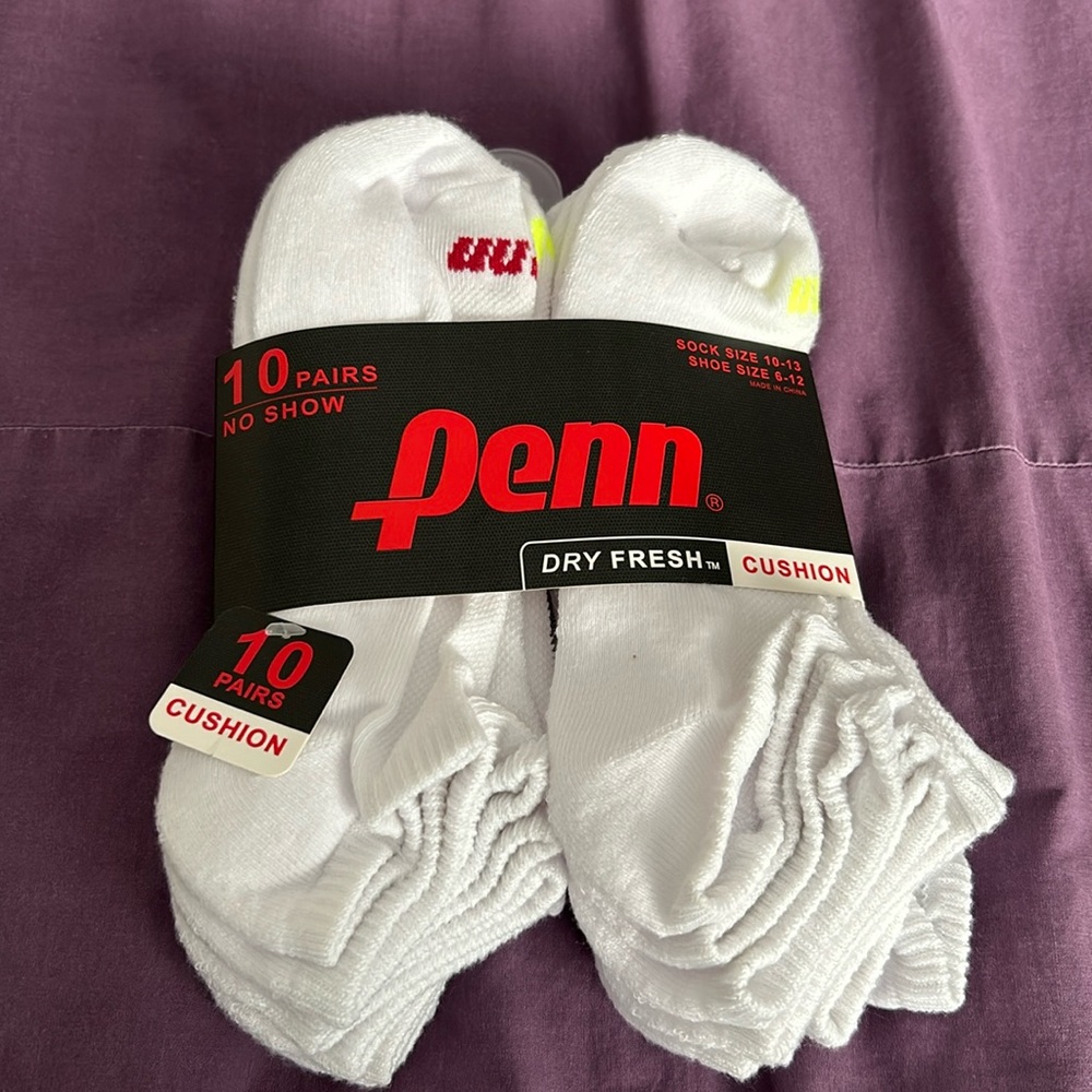 Penn 10 pairs no show cushion sock pack NWT